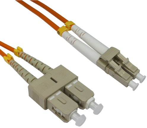 kenable OM2 Fibre Optic Cable LC to SC Duplex Multimode 50/125 LSZH Patch Lead Orange 1m