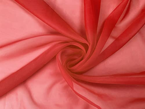 Voile Stoff Meterware am Stück (Rot)