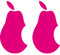 2 Aufkleber 10cm Birne mit Biss Handy Tablet Notebook Laptop Tattoo Deko Folie (pink)