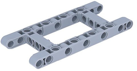 LEGO Technik - 1 Balken 5 x 11 offene Mitte, Rahmen dick Hellgrau