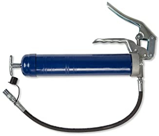 Lincoln 1133 Heavy Duty Pistolengriff Fettpresse mit 2-Wege-Beladung, 18 Zoll Whip Flex Schlauch mit Kupplung, praktisch Keine Fettüberbrückung, einfache Einhandbedienung, 6.000 PSI