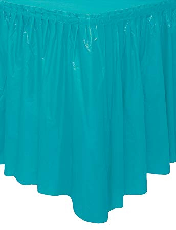 Unique Party 50124 - Plastic Teal Table Skirt, 14ft