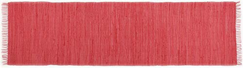 Theko Happy Cotton Teppich, 100% Baumwolle, Rot, 70 cm x 250 cm