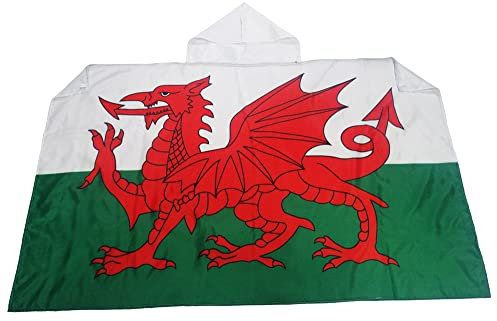 AZ FLAG - Umhangflagge Wales - 150x90 cm - Walisische Cape Fahne 100% Polyester mit Messing-Ösen - 110g