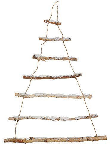 Lights4fun Birkenzweig Baum Holz Wanddeko warmweiß Birkenbaum Weihnachtsdeko Wand Weihnachtsbaum Alternative