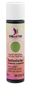 CREARTEC Natürliche Seifenfarbe Transparent - Seifenherstellung/Seifenkreationen - Farbe: Oliv - Inhalt: 10ml - Made in Germany
