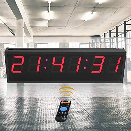 10,2 ? cm Gro ? Il LED 6 ? Chiffres numérique compte à rebours Horloge LED Horloge murale avec Count Up/Down minuterie multifonction Minuteur/horloge