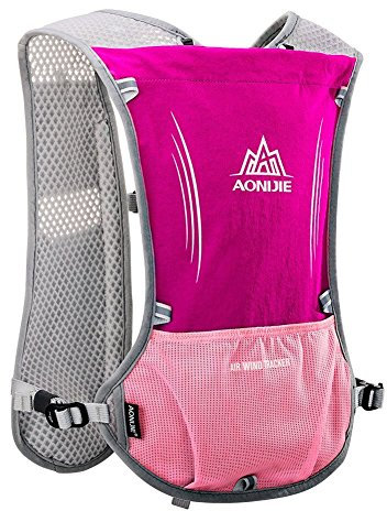 AONIJIE 5L Multifunktionale Ultrleicht Fahrradrucksack / Trinkrucksack Getränketasche für Wandern, Training, Laufen, Klettern, Marathon, Jogging, Radfahren (Rose)