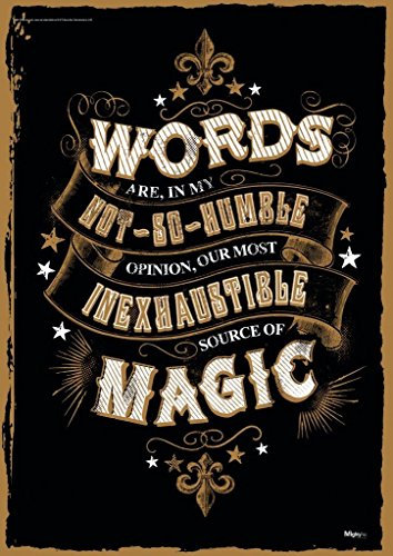 MIGHTYPRINT Harry Potter – Dumbledore Zitat – Worte sind unsere unerschöpflichste Quelle der Magie – langlebige 43,2 x 61 cm Wandkunst – nicht aus Papier – offiziell lizenziertes Sammlerstück