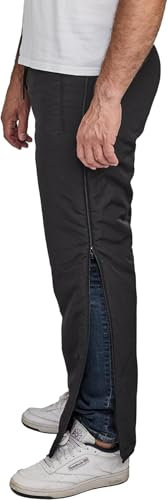 Dobsom Reha Hose Damen und Herren Gefüttert I Jogginghose seitlich zu öffnen I Sporthose Trainingshose mit durchgehendem Reissverschluss I Gefüttert | Gr. XS - 6XL Unisex
