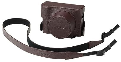 Panasonic, custodia di pelle compatta per fotocamere Lumix, colore marrone