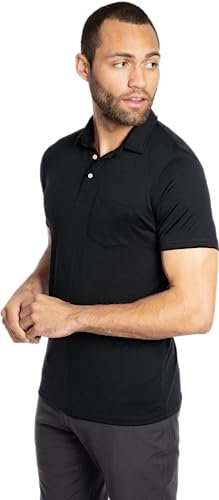 Woolly Clothing Co Polo-Shirt aus Merino-Wolle für Herren (150 g/m2) Schwarz S
