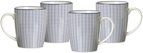 Ritzenhoff & Breker Tazza di caffè Set di Royal Makoto, 4 Pezzi, 350 ML, in Porcellana, Bianco e Blu
