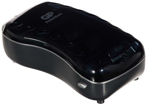 GP PowerBank Universal - Cargador de Pilas AA, AAA, C y D (9 V), Color Negro
