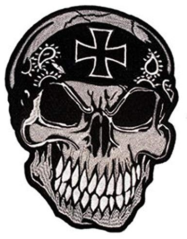 Totenkopf mit Eisernen Kreuz bestickt Rücken Patch 19 x 26 cm