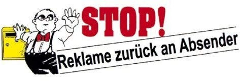 PVC Aufkleber für Briefkasten Briefkästen - KEINE WERBUNG - REKLAME - 303402 - Gr. ca. 165 x 55 mm
