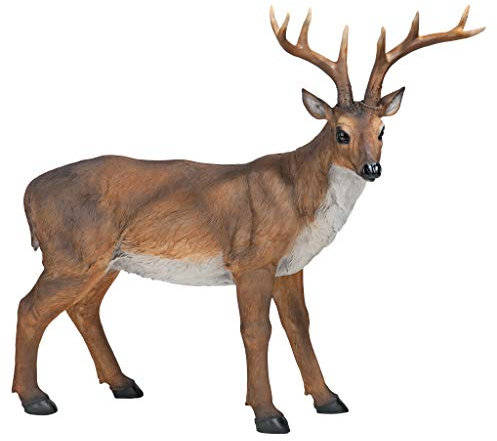Design Toscano Grande cervo maschio Statua richiamo per cervi Statua animale, poliresina, a colori, 71 cm