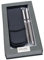 ONLINE Stone Grey Set Metall-Füllhalter/Kugelschreiber incl. Echtleder-Etui, in hochwertiger Geschenkverpackung