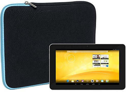 Slabo Tablet Tasche Schutzhülle für TrekStor Volks-Tablet 3G Hülle Etui Case Phablet aus Neopren – TÜRKIS/SCHWARZ