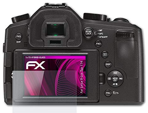 atFoliX Plastic Glass Protective Film compatible with Leica V-Lux Typ 114, 9H Hybrid-Glass FX Screen Protector