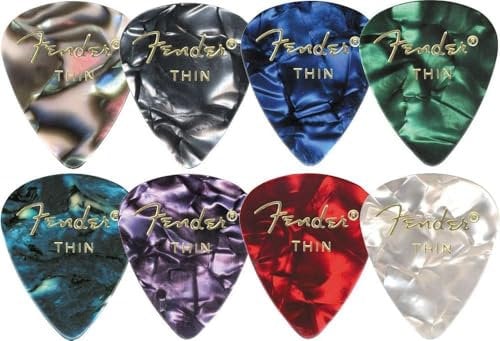 Fender Premium Celluloid 351 Shape Picks, Heavy, Blue Moto, 12er-Pack