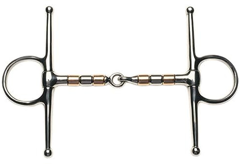 Korsteel Stainless Steel Copper and Steel Rollers Full Cheek Snaffle Bit, 5