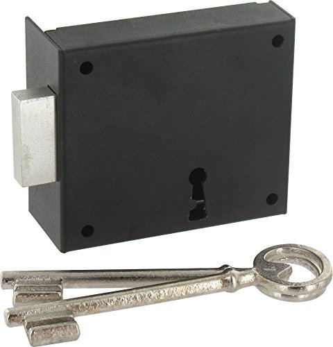 Jpm - Serrure de securite a poser en applique horizontale noire-pene dormant - Réf..105 - A.55 - B.95 - Main.G -