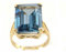 Große 16 x 12 Damen Marquise solide 9 Karat Gold Gelbgold Synthetische Aquamarine - Verfügbare Größen : 50 bis 64