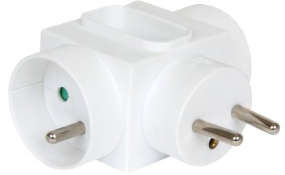 DEBFLEX Rallonge Électrique - MultIPrise - Adaptateur - TrIPlette - Triplite 2X16A+1X6A Carré Blanc Latérale Vrac 714790