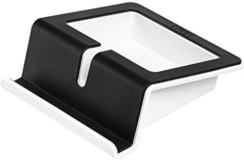 Tablet Stand Holder with Cable Holder and soft surface, HAN UP Stand Holder Tablet, Smartphone, Smartphoneständer / Mobile Phone Holder Stand 11,5 x 10 x 4,5 cm black