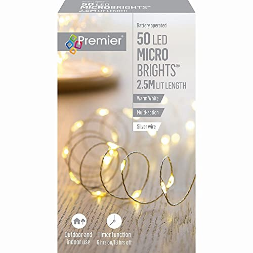 50 Battery Operated Pin Wire Lights with Multiple Actions - Warm White