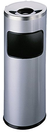 Durable Papierkorb Safe mit Ascher und Flammenlöschkopf, rund, silber, 333223