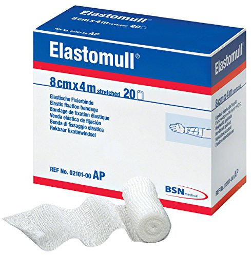 BSN Elastomull in Polypropylen Elastische Fixierbinde Fixierverband 4m x 8cm, 20 STK