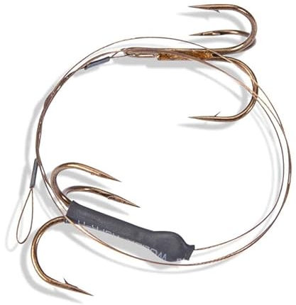 Jenzi Stahl-Vorfach mit 2 Drillingen, Größe 2, Länge 50 cm, 12 Kg Tragkraft