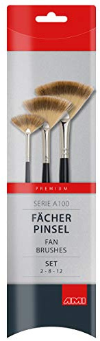 Unbekannt 576499 - Fächerpinselset 3-teilig - A100 - Grössen : 0, 8, 12 - Erstklassige Profiqualität! Großartiges, für verschiedenste Arbeiten geeignet!