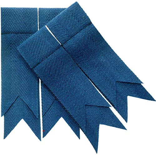 I LUV LTD Gents Kilt Flashes Double Garter Pure Wool Blue Ancient Plain