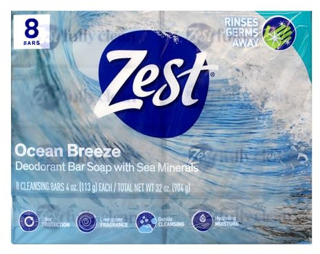 Zest Familie Deodorant Bars, ocean Breeze 4 Oz – 8 Bars