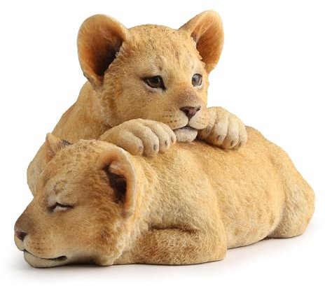 US Dekofigur Löwenjunges, 13 cm, Beige und Hellbraun