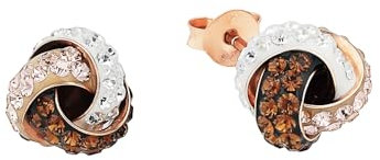 Amor Ohrstecker 925 Sterling Silber Damen Ohrschmuck, mit Kristall, 1 cm, Blau, Kommt in Schmuck Geschenk Box, 9202409