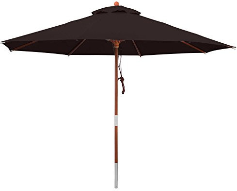 anndora Sonnenschirm Gartenschirm 3,5 m rund - UV Schutz + Winddach Braun