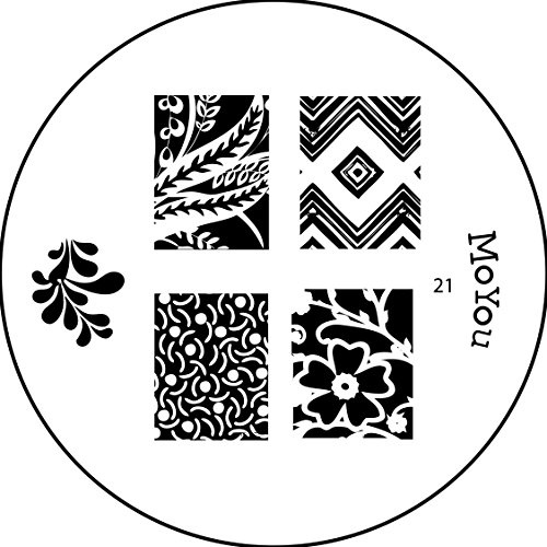 Original Stamping Image Plate number 21 by MoYou Nails - Manicure Nail Art Design Accessories Used to Create Beautiful and Fashionable Nails