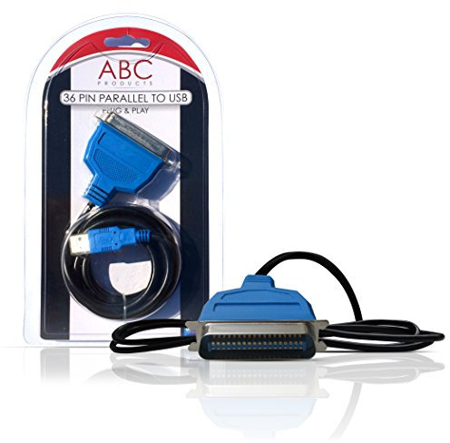 ABC Products USB to Parallel Port Adapter Cable IEEE1284 for Printers, 36 Pin, Compatible with Canon, Epson, Brother, Lexmark, HP, Windows 98SE to 7, MAC OS V8.6 to 9.2 & Higher