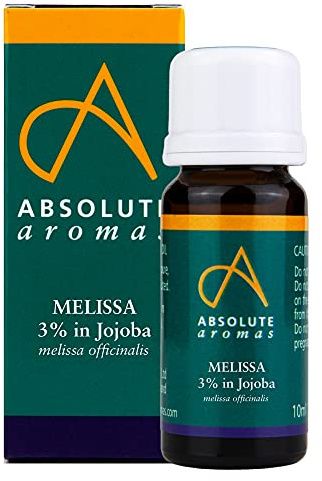 Absolute Aromas Melissa (Melissa Officinalis) 3% Essential Oil diluted in Jojoba Oil 10ml - 100% Pure, Natural, Vegan and Cruelty-Free - for use in Diffusers and Aromatherapy Blends