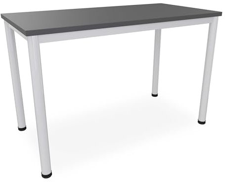 Dila GmbH Schreibtisch Verschiedene Größen und Farben, Konferenztisch graues Metallgestell, Stabiler Besprechungstisch Arbeitstisch, Bürotisch (B: 120 cm x T: 60 cm, Anthrazit)