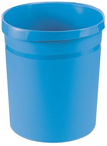 HAN Papierkorb GRIP, 18 Liter, mit 2 Griffmulden, extra stabil, rund, TC hellblau, 5 Stück