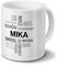 printplanet Tasse mit Namen Mika Positive Eigenschaften Tagcloud - Schwarz - Namenstasse, Kaffeebecher, Mug, Becher, Kaffeetasse