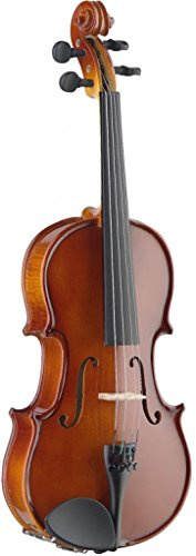 Stagg VN-4/4-Size EF 4/4-Size Solid Spruce Top Maple Violin with Ebony Fingerboard & Shaped Soft Case - Natural