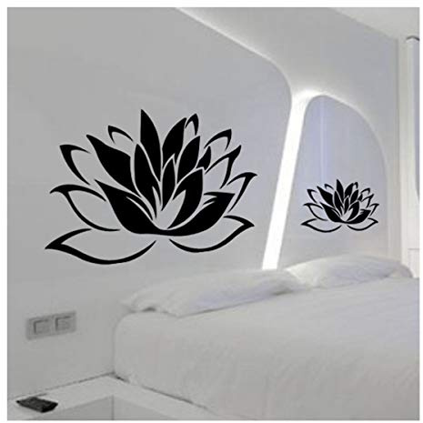 Ambiance-Live Wandtattoo Lotusblüte - 29 X 40 cm, Schwarz