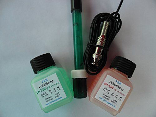 FSR pH ELEKTRODE mit BNC STECKER WERT MESSGERÄT Aquarium inkl pH4/pH7 KALIBRIERLÖSUNG