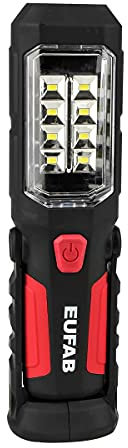 EUFAB 13496 LED Akku-Werkstattleuchte, aufladbar, mit SMD-LEDs, Black